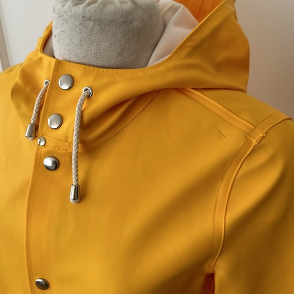 Stutterheim Stockholm unisex raincoat rain coat jacket yellow XXS womens S Rains - Picture 6 of 11